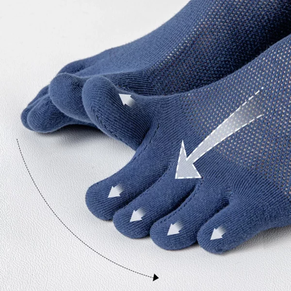 3 Pairs männer Mode Offene spitze Schweiß absorbieren Boot Socken Baumwolle Atmungsaktiv Unsichtbare Knöchel Kurze Socken Elastische Mann finger Socke – Bild 5